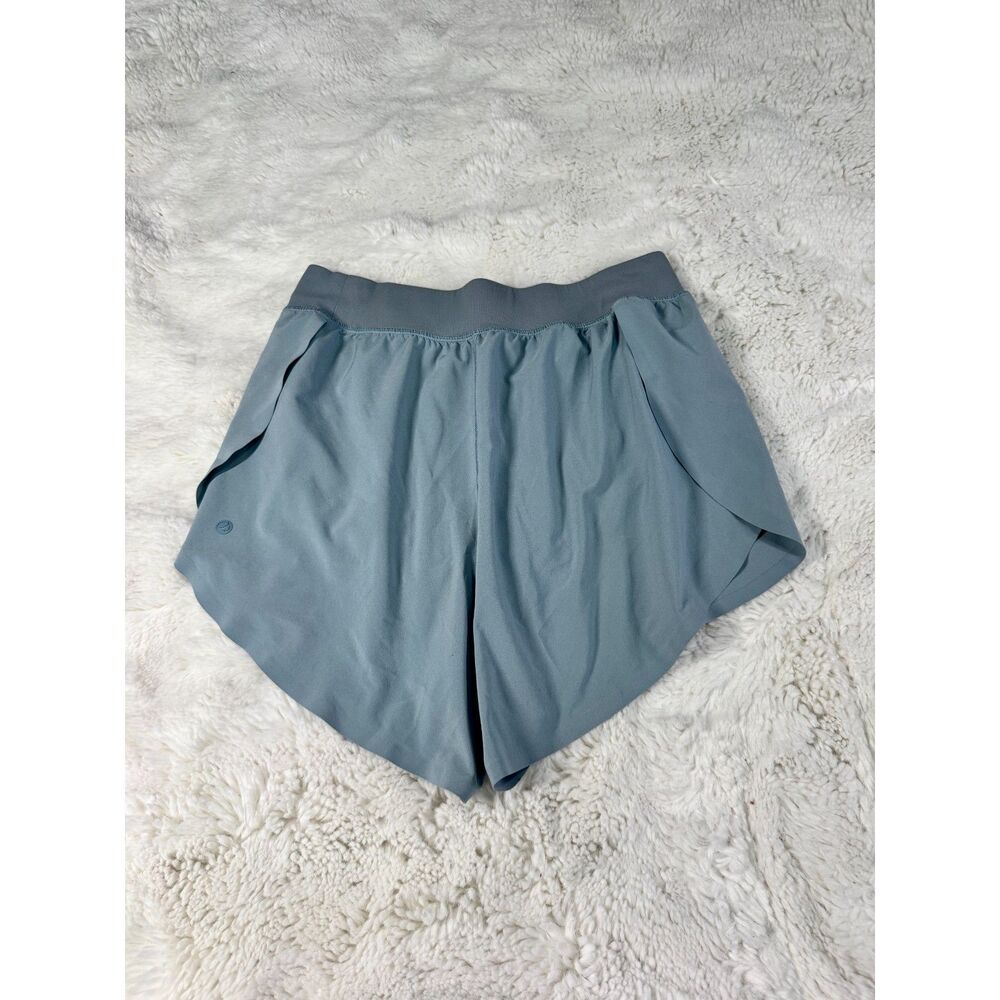 CRZ YOGA 2.5" Running Shorts L Blue High Rise Athletic Workout Dolphin
